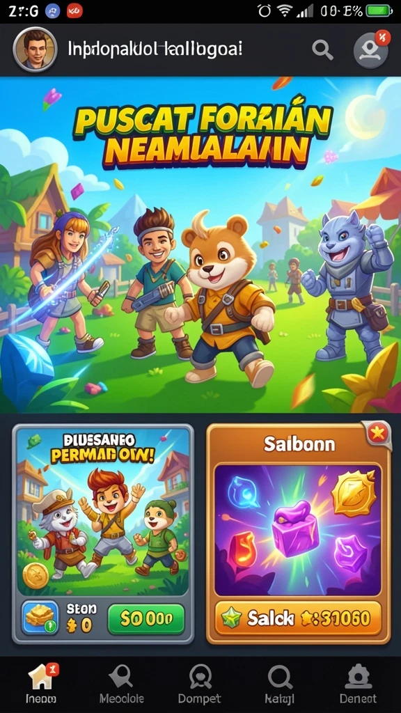 Screenshot menunjukkan karakter utama dalam aksi petualangan.