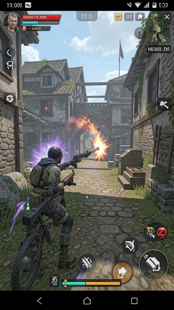 Screenshot menunjukkan pertarungan epik dengan monster.