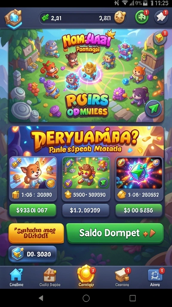 Karakter lucu yang bisa dipilih dan dimainkan.