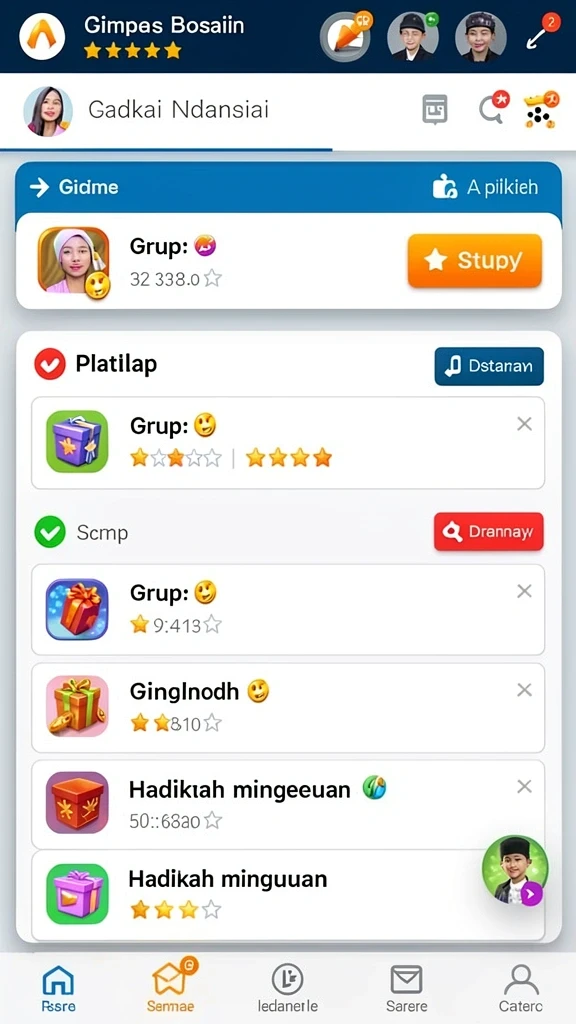 Tangkapan layar ketiga menampilkan berbagai karakter dengan kemampuan unik.